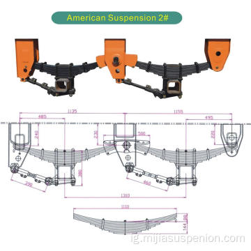 Ụdị American Ụdị 2 Axle Mechanical Suspension